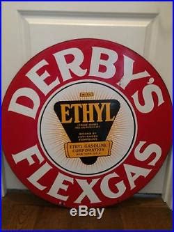 Dg Derbys Flexgas Ethyl Logo Double Sided Round Porcelain Sign