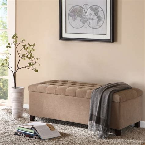 Storage Benchmodern Storage Ottoman Bench With Wooden Legs And Large