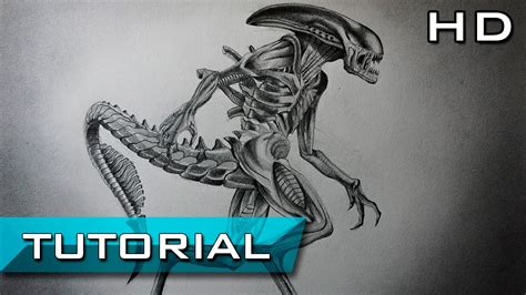 Cómo Dibujar a Xenomorph de Alien Covenant a Lápiz Paso a Paso Dibujo