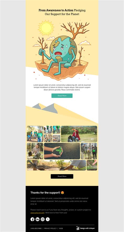 Protecting The Planet Email Template Unlayer