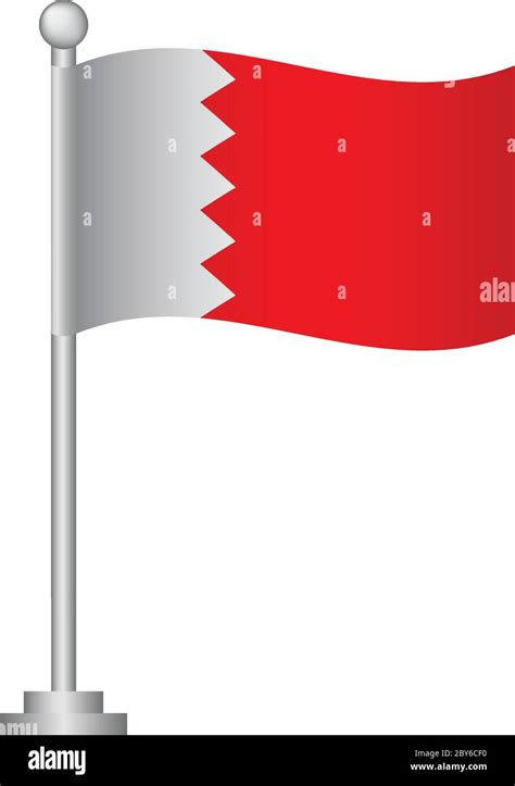 Bahrain flag. National flag of Bahrain on pole vector Stock Vector ...