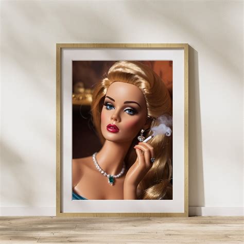 Sassy Smoking Barbie Art Retro Barbie Poster Wall Print Digital