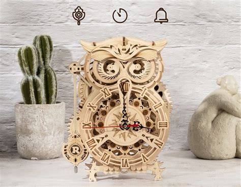 Horloge Hibou Puzzle En Bois 3D MECAPUZZLE