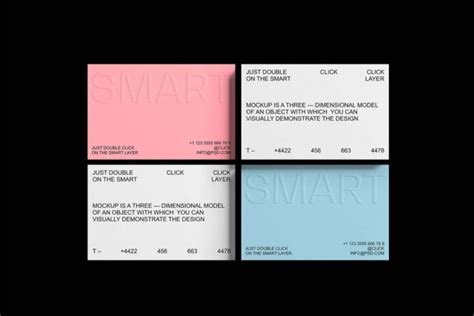 Free Embossed Business Cards Mockup | Mockuptree