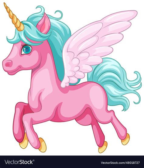 Cute flying unicorn cartoon Royalty Free Vector Image