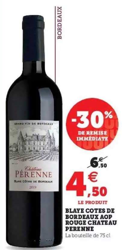 Promo Blaye C Tes De Bordeaux Aop Rouge Ch Teau Perenne Chez Hyper U