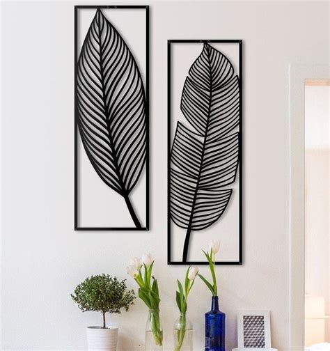 Leaves silhouettes metal wall art gold metal leaf wall art leaves wall ...