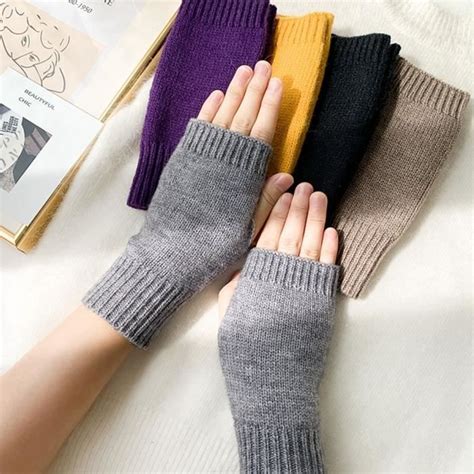 Gant Mitaine Gants Cor Ens Demi Doigts Pour Femmes Gants En Laine