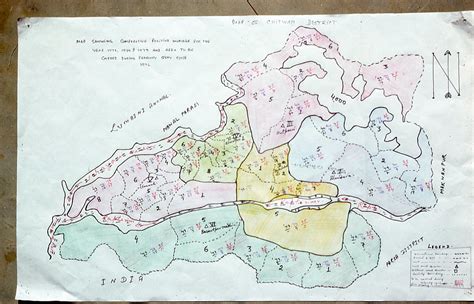 Hand-drawn map of Chitwan district | DW Digital Archive