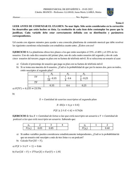 1P 1C 2022 Curso 7 Resuelto PRIMER PARCIAL DE ESTADÍSTICA 19 05