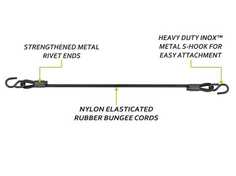 3672 Long Bungee Straps Heavy Duty Elastic Bungee Cord With Hooks