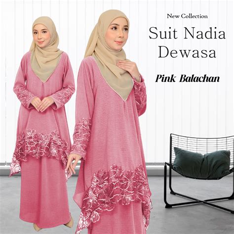 Baju Kurung Nadia Lace Material Italian Cotton Cey Suit Raya Ready