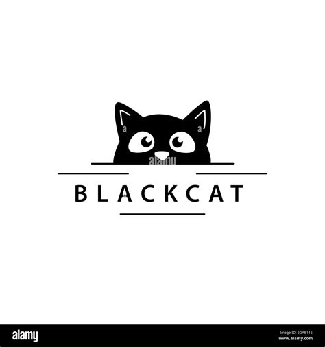 Illustration Of Black Cat Logo Of Company Hotel Pets Or Veterinary