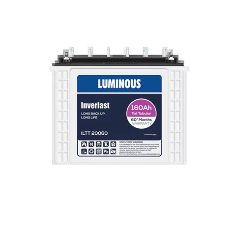 Buy Luminous Inverlast ILTT20060 160 Ah Tall Tubular Inverter Battery