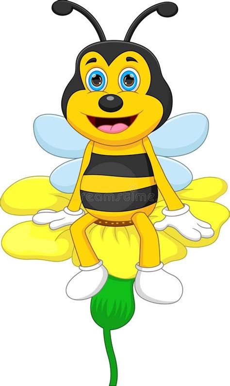 Cute Queen Bee Cartoon Stock Vector Illustration Of Logo 277604620