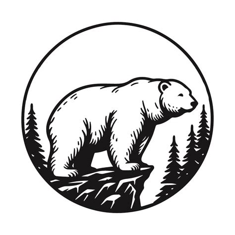 Free Polar Bear Svg Black And White Svg Vector File For Laser Cutting