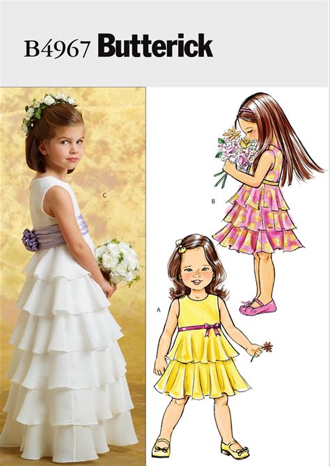 Sewing Pattern Flower Girls Dress Pattern Ruffle Dress Etsy Flower