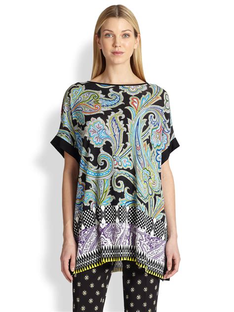 Etro Paisley Cravatte Poncho In Multicolor BLACK MULTI Lyst