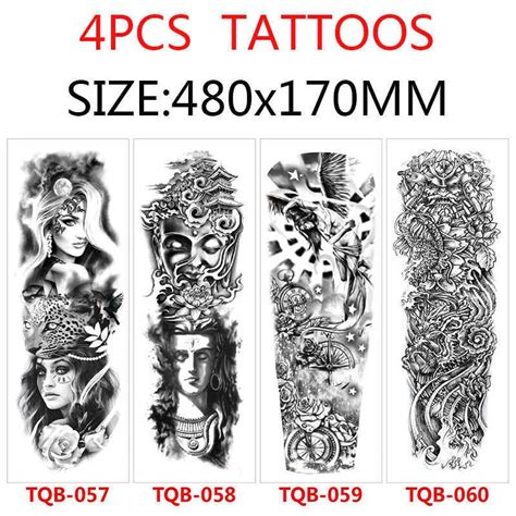 Temporary Tattoos Full Arm Temporary Tattoo Stickers Waterproof Men And Women Tattoo Totem Lion