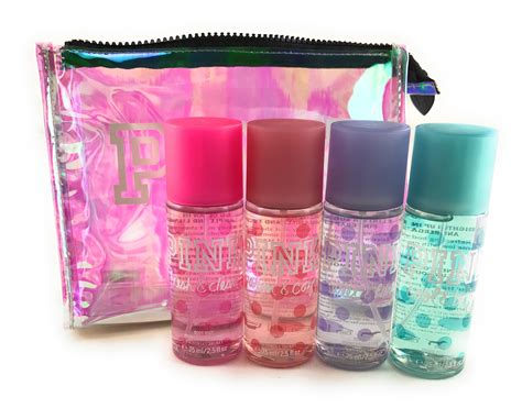 Victorias Secret Pink Body Mist T Set Fresh Clean Warm Cozy Cosmetic Bag Ebay