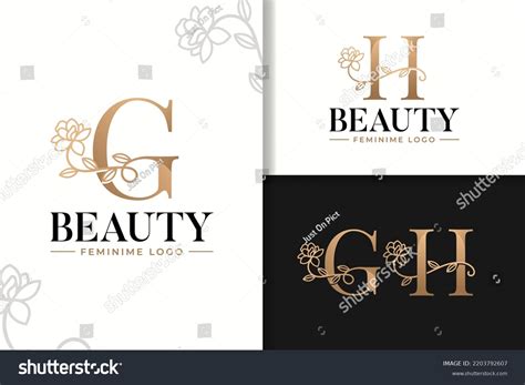 Feminine Monogram Logo Flower Letter G Stock Vector Royalty Free