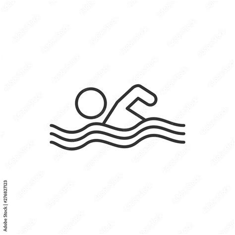 Vettoriale Stock Swimming Pool Icon Template Black Color Editable