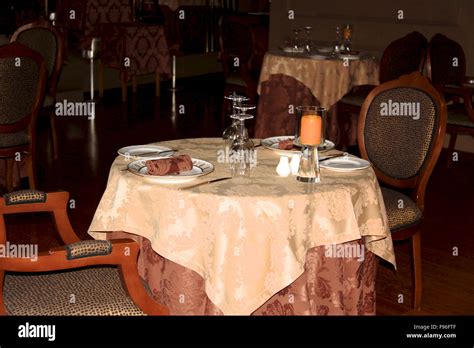 Restaurant Table Arrangement Stock Photo Alamy