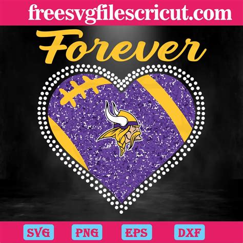 Forever Minnesota Vikings Heart Diamond Svg Png Dxf Eps Cricut Files