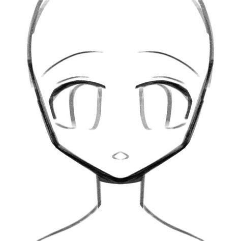 How To Draw The Head And Face Anime Style Guideline Front View Tutorial