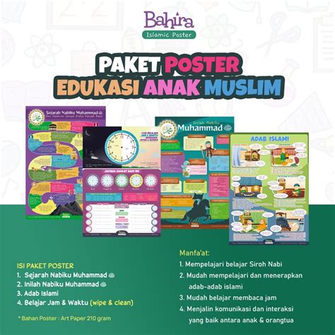 Poster Paket Edukasi Anak Muslim Isi 4 Poster Stok Kosong Toko Muslim Title