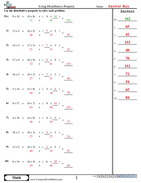 Distributive Property Of Multiplication Worksheets Worksheets Library