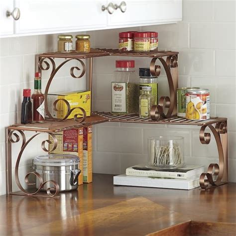 Coppertone Scrolled Corner Shelf Large Kitchen Counter Decor Kitchen Decor Diy Kitchen