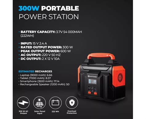 Back Up Power And Loadshedding Switched 300w Portable Power Station 222wh