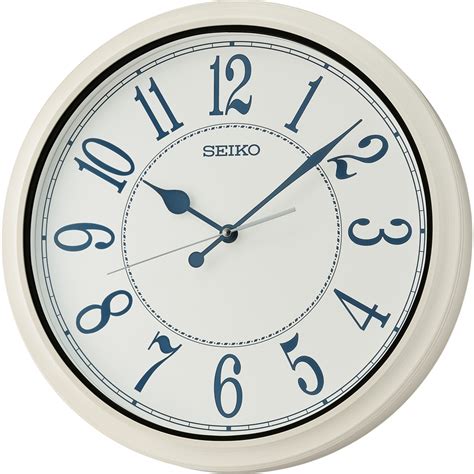 Horloge Murale Seiko Contour Effet Bois Blanc Cadran Blanc QXA801 W L