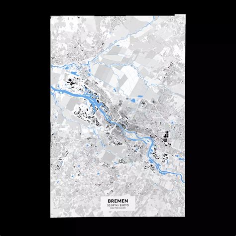 Poster Bremen Im Stil Schwarzplan Urbanmapdesign