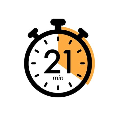 Premium Vector Twenty One Minutes Stopwatch Icon Timer Symbol Cooking