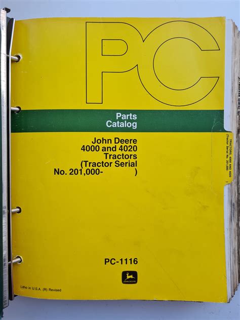 John Deere 4000 & 4020 Tractors Parts Catalogues - SPS Parts