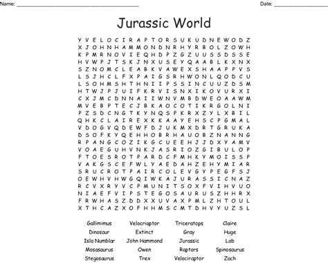 Free Printable Dinosaur Word Search Free Printable