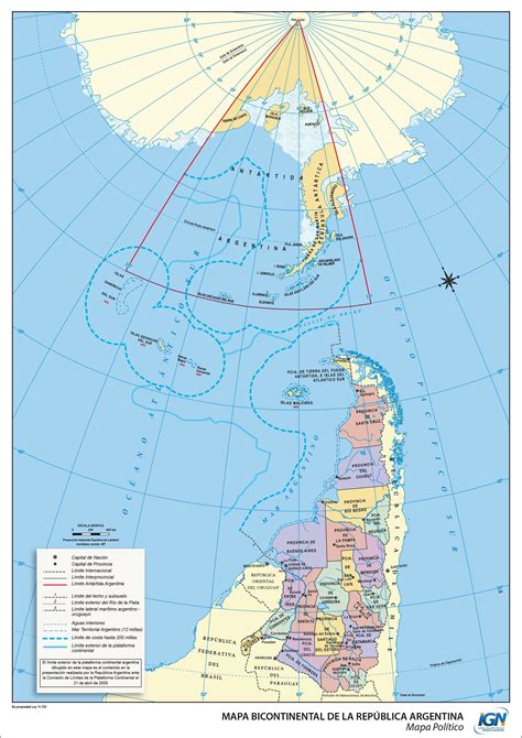 South-top political map of Argentina and its Antarctic/South Atlantic ...