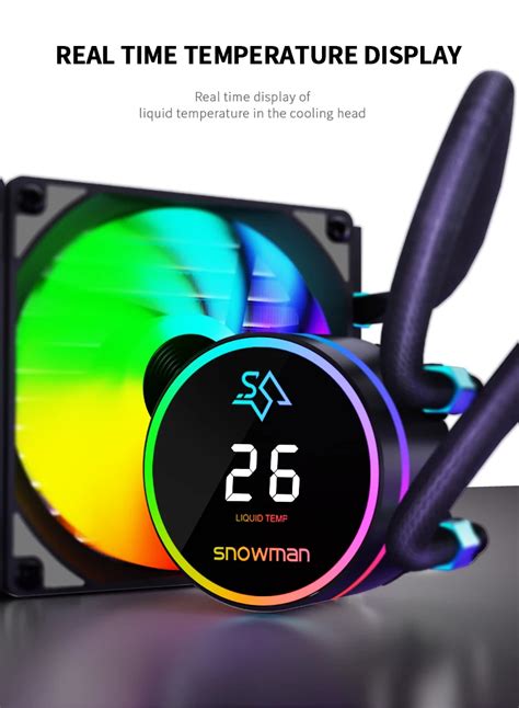 Snowman 360mm Liquid Cpu Cooler Water Pump Cooling Argb Cpu Fan With Temperature Display Screen