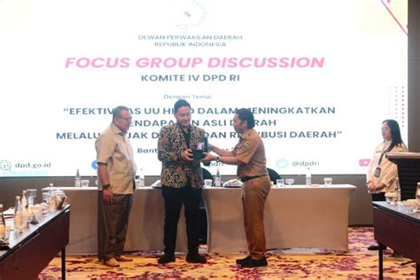 Komite IV DPD RI Gelar FGD Efektifitas UU HKPD Dalam Meningkatkan PAD