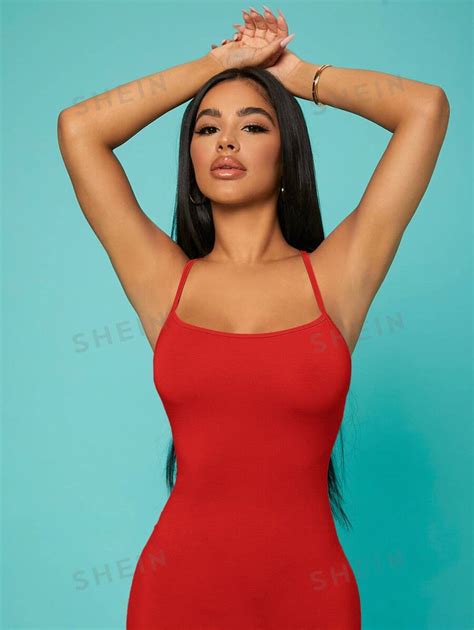 Shein Sxy Solid Criss Cross Backless Bodycon Dress Shein Usa