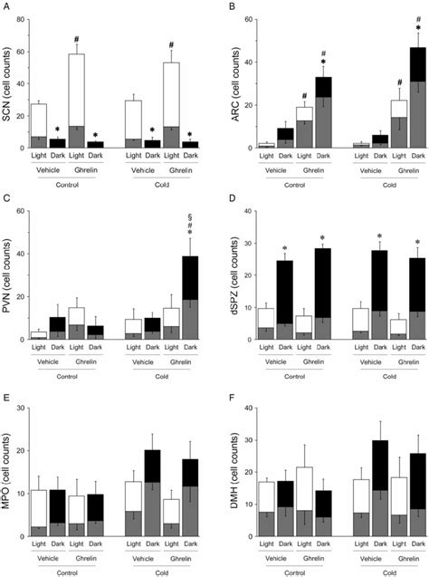 Counts Of Cfos Immunoreactive Cells In The Scn A Arc B Pvn C