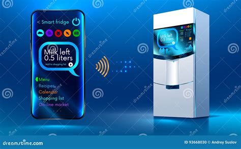 Smart Fridge Iot Stock Vector Illustration Of Concept 93668030