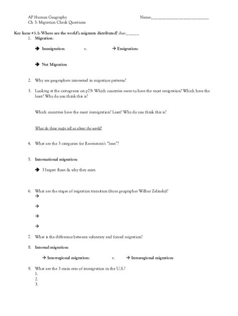 Fillable Online Ap Human Geography Chapter 3 Key Issue 1 Where Are Fax Email Print Pdffiller