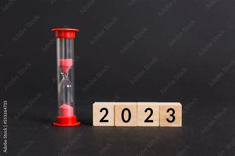 New Year 2023 sand timer. Resolution, time, plan, goal, motivation ...