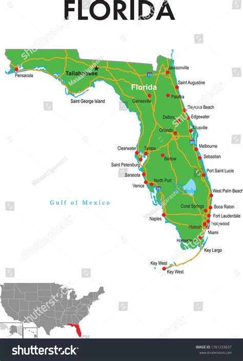 1,782 Florida highway map Images, Stock Photos & Vectors | Shutterstock