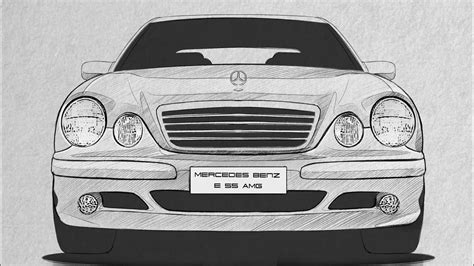 Как нарисовать Мерседес Бенц Лупарик W210 легко/How to draw Mercedes ...