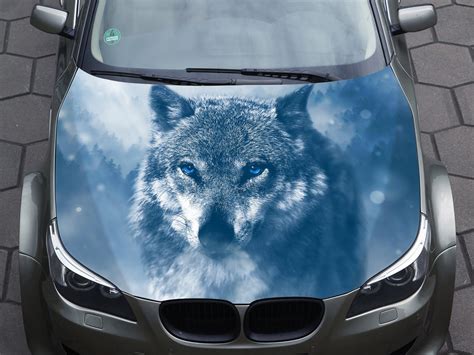 Car Hood Wrap Decal Wrap Decal Wolf Art Vinyl Sticker Etsy