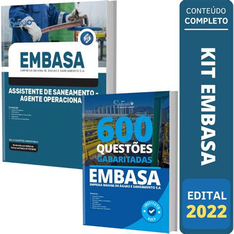 Kit Apostila EMBASA Agente Operacional Livro de Questões Solução